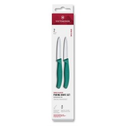 Set de 2 couteaux Swiss Classic vert 8 cm