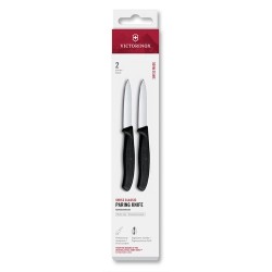 Set de 2 couteaux lame lisse Swiss Classic noir 8 cm