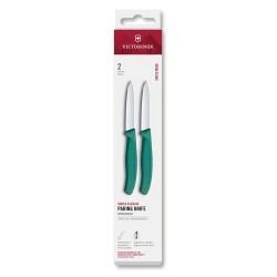 Set de 2 couteaux lame lisse Swiss Classic vert 8 cm Set de 2 couteaux lame lisse Swiss Classic vert 8 cm