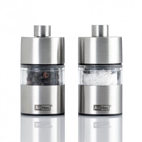 Moulin à poivre et sel inox et verre Minimill 6,2 cm - par 2