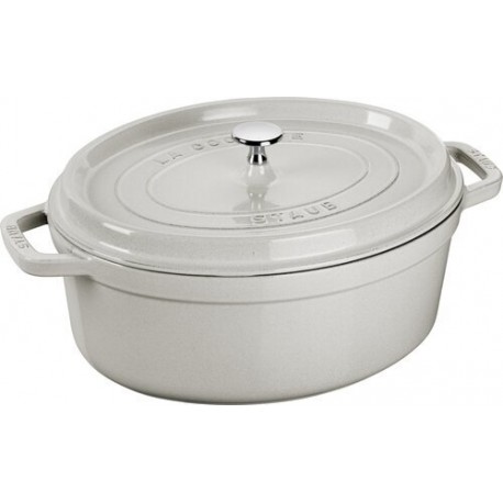 Cocotte en fonte ovale truffe blanche 31 cm