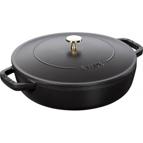 Sauteuse fonte Chistera avec couvercle noir mat Ø 28 cm
