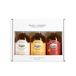 Coffret 3 huiles vierges noix, noisette et cacahuète 100 ml