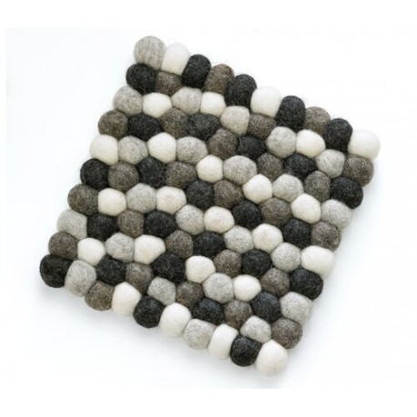 Dessous de plat Lana carré noir blanc et gris 21 x 21 cm