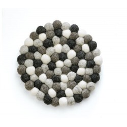 Dessous de plat Lana rond noir blanc et gris ø 21 cm Dessous de plat Lana rond noir blanc et gris ø 21 cm