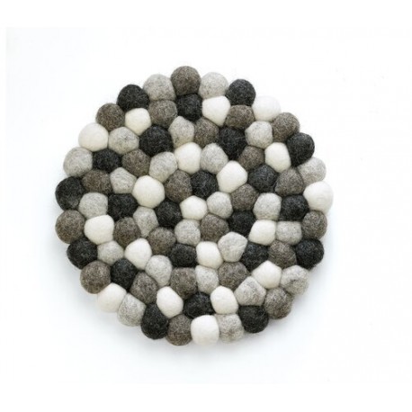 Dessous de plat Lana rond noir blanc et gris ø 21 cm