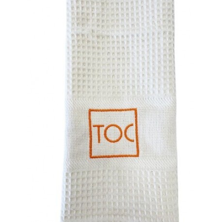 Torchon coton nid d'abeille brodé TOC