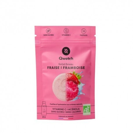Pastille Solid Drinks bio arôme fraise et framboise - par 12