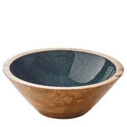 Saladier bois de mangue et résine Mineral coal ø 20 cm