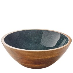 Saladier bois de mangue et résine Mineral coal ø 30 cm