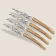 Couteau de table Deejo imitation bois d'olivier Sakura - par 4