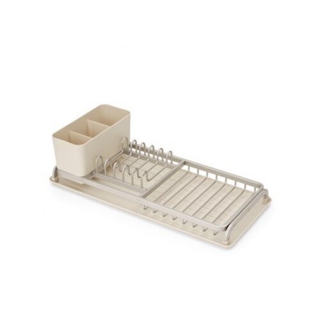 Égouttoir à vaisselle compact beige 46,3 x 20 x 12,5 cm