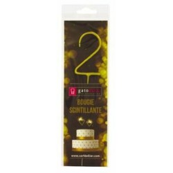 Cierge scintillant doré 2 ans