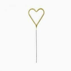 Cierge scintillant doré coeur