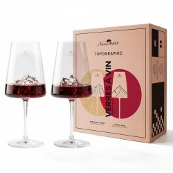 Set de 2 verres à vin Mont blanc et Everest Topographic 400 ml Set de 2 verres à vin Mont blanc et Everest Topographic 400 ml