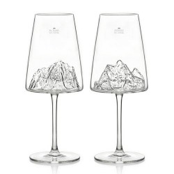 Verre a vin Topographic Mont blanc et Mont Everest - par 2 Verre a vin Topographic Mont blanc et Mont Everest - par 2