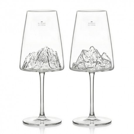 Verre a vin Topographic Mont blanc et Mont Everest - par 2