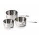 Lot 3 casseroles Maestro avec becs verseurs inox ø 16, 18 et 20 cm
