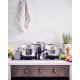 Lot 3 casseroles Maestro avec becs verseurs inox ø 16, 18 et 20 cm
