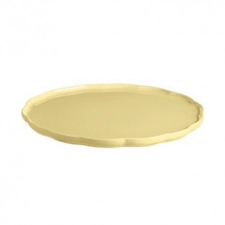Plat rond céramique Madeleine jaune vanille ø 31 cm