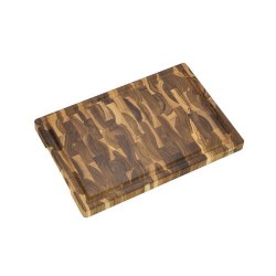 Billot bois de bout avec rigole teck Stolf 44 x 29,5 x 3,2 cm
