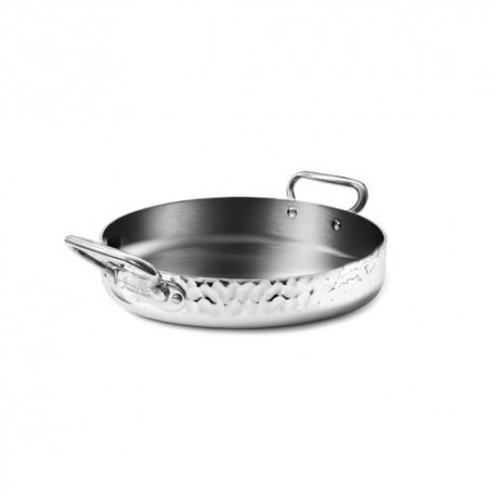 Sautoir trilply inox miroir martelé ø 28 cm