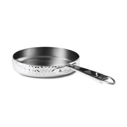 Poêle bord droit trilply inox miroir martelé ø 24 cm