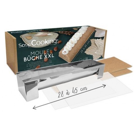 Moule à bûche XXL extensible inox 28-45 cm