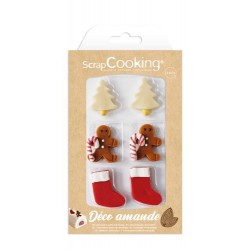 Décoration en pâte d'amande Sweet Xmas - par 6