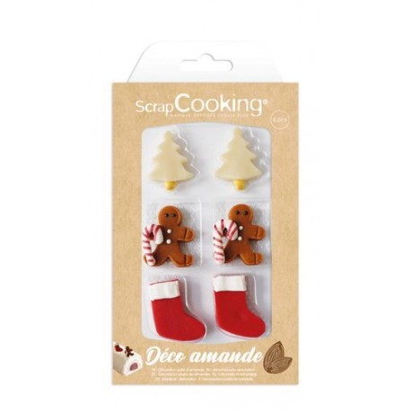 Décoration en pâte d'amande Sweet Xmas - par 6