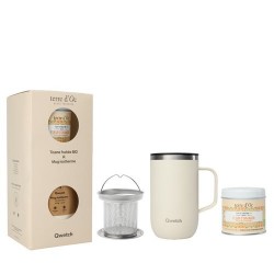Coffret mug tisanière sable 47 cl + tisane fleur d'oranger 70 g