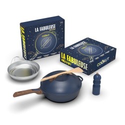 Coffret La Fabuleuse poêle bleu myrtille ø 28 cm Coffret La Fabuleuse poêle bleu myrtille ø 28 cm