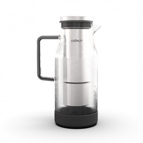Carafe filtrante Akua en verre noir 1,2 L