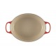 Cocotte fonte signature ovale cerise 35 cm
