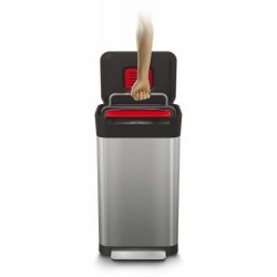 Poubelle compacteur à déchets inox noire 30/90 L