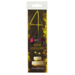 Cierge scintillant doré 4 ans