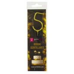 Cierge scintillant doré 5 ans