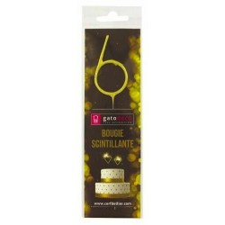Cierge scintillant doré 6 ans