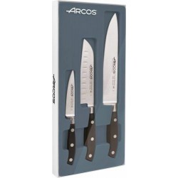 Lot de 3 couteaux Arcos Riviera noirs