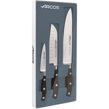 Lot de 3 couteaux Arcos Riviera noirs