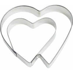 Emporte pièce inox double cœur 6.5cm