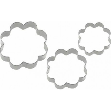 Lot de 3 emporte-pièces inox rosace de 4, 5 et 6 cm