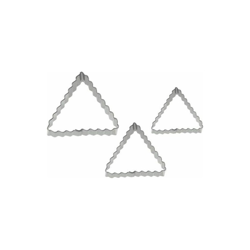 Lot de 3 emporte-pièces inox triangle de 4, 5 et 6 cm 