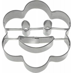 Emporte pièce inox rosace avec smiley 6,5 cm