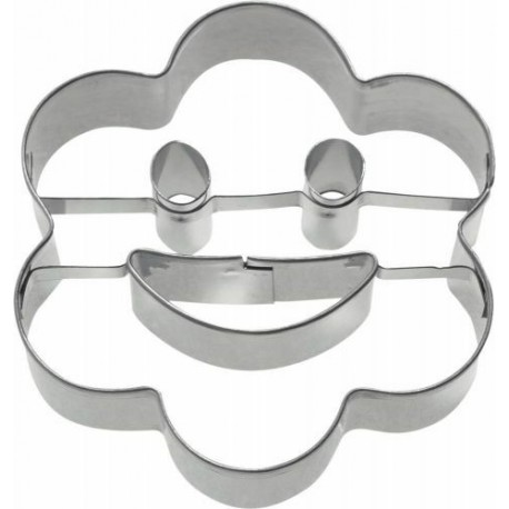 Emporte pièce inox rosace avec smiley 6,5 cm