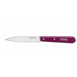 Couteau lame crantée Opinel n°113 aubergine 10 cm