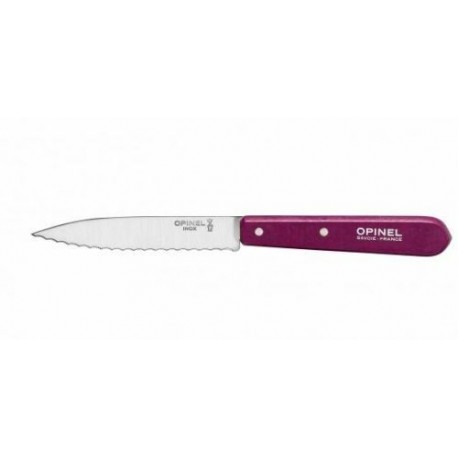 Couteau lame crantée Opinel n°113 aubergine 10cm