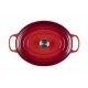 Cocotte fonte signature ovale cerise 35 cm