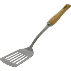 Spatule perforée B bois inox