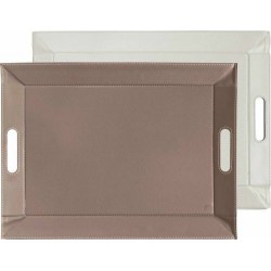 Plateau réversible taupe/blanc